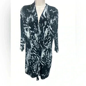 Chico’s Black & White Animal Print Romper – Size M/8